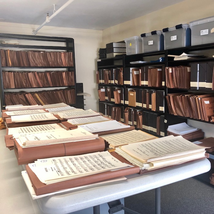 A snapshot of the Symphony's music library in preparation for the next concert.