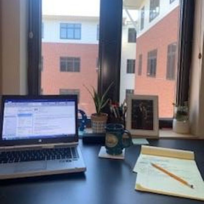 Olivia's home workspace