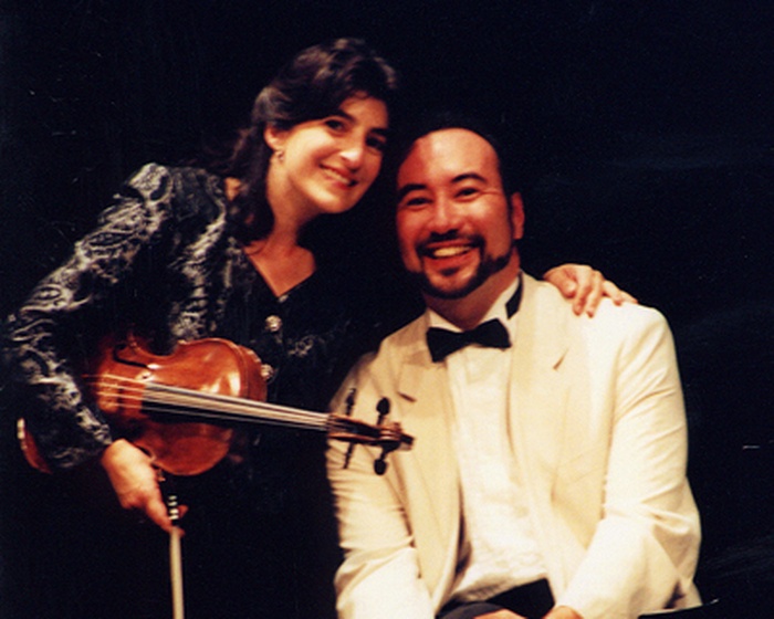 Mr. Parker with wife Aloysia Friedmann before performing at Orcas Island.